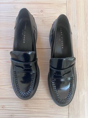 Marc Fisher Patent Whipstitch Loafers Size 9.5 M